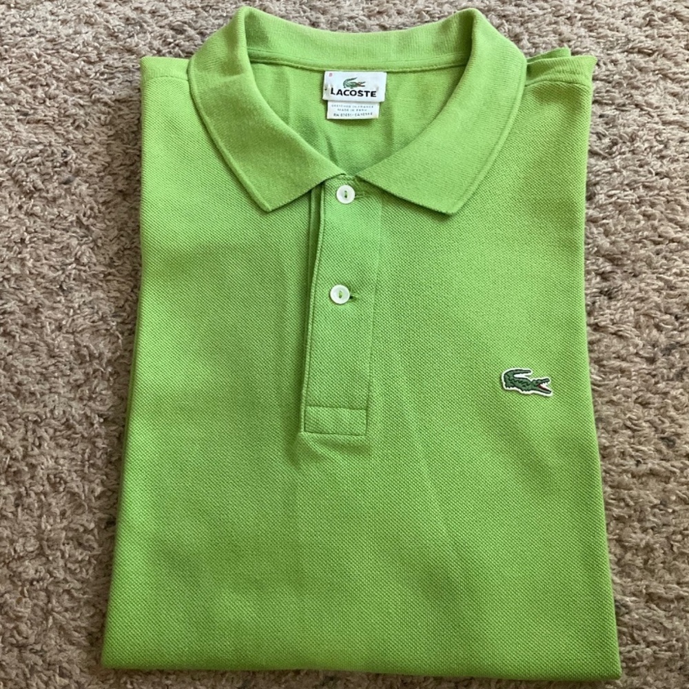 Lacoste Heather Green Men’s Polo Size 8